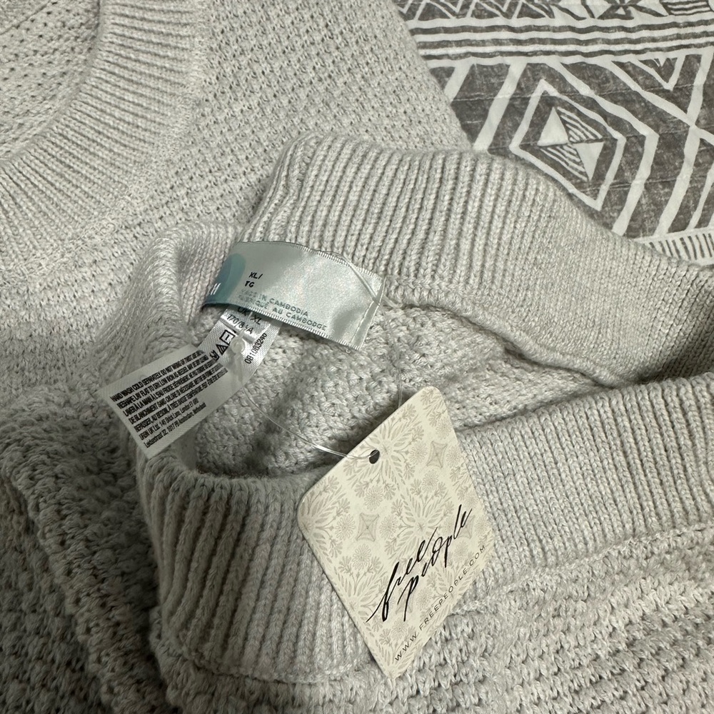 Free People Ivory Waffle Knit Hailee Beach Set - Picture 4 of 6